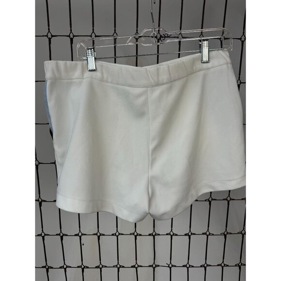 Vintage 80s TES Tennis Shorts Mens White With Blue & Black Accents - Picture 2 of 16